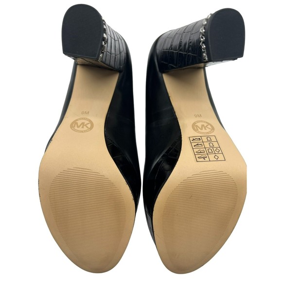 NWT AUTH Michael Kors The Jet Set 6 Black Leather Sabrina Pump - Picture 9 of 9